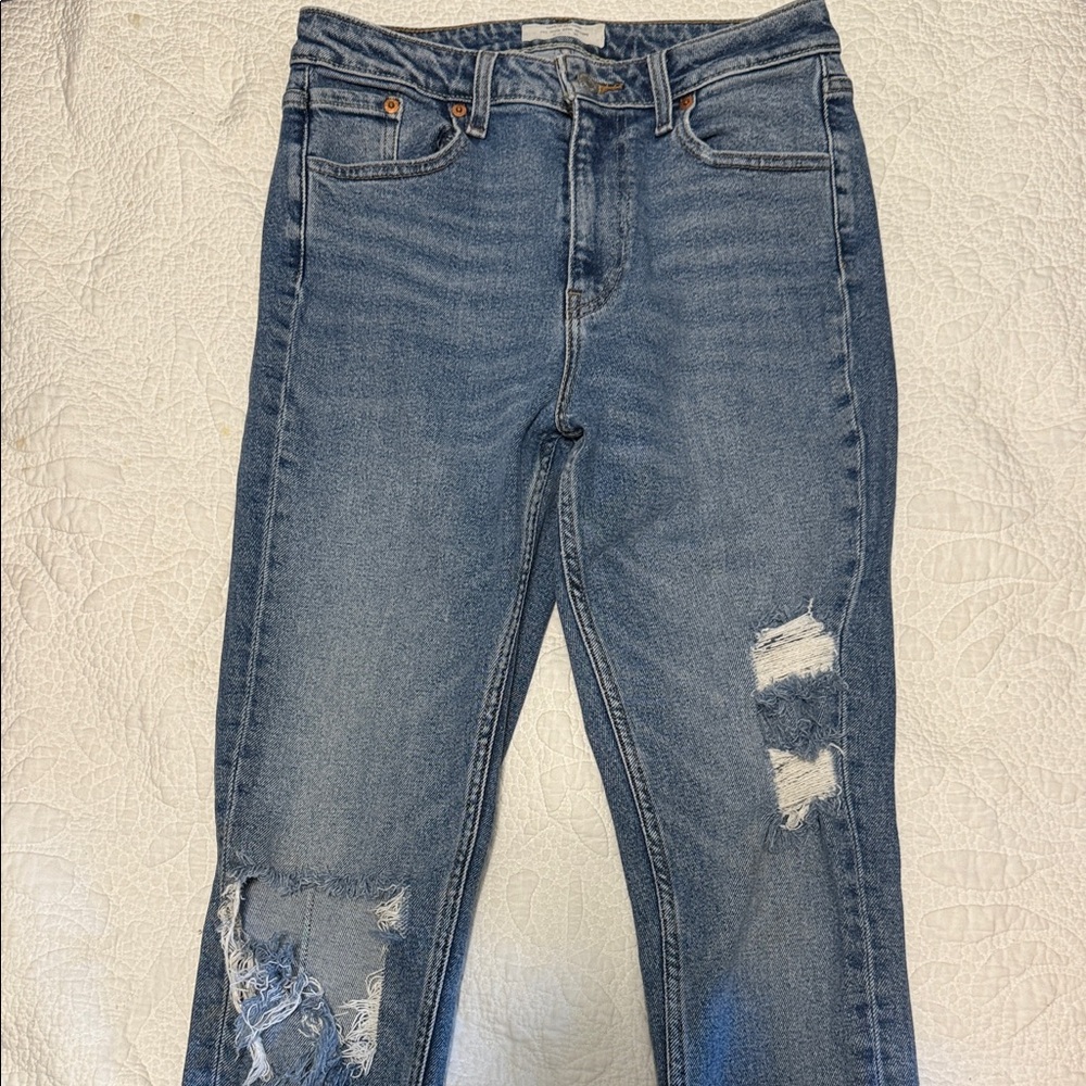 Levi's Distressed 721 High Rise Skinny Jeans